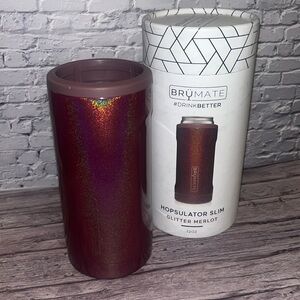 NIB BruMate Hopsulator Slim glitter Merlot
